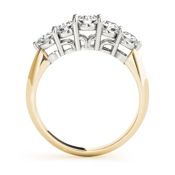 Prong Set Wedding Bands (1/2 ct. tw.), Side view in yellow gold