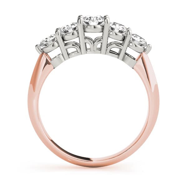 Prong Set Wedding Bands (1/2 ct. tw.), Side view in rose gold