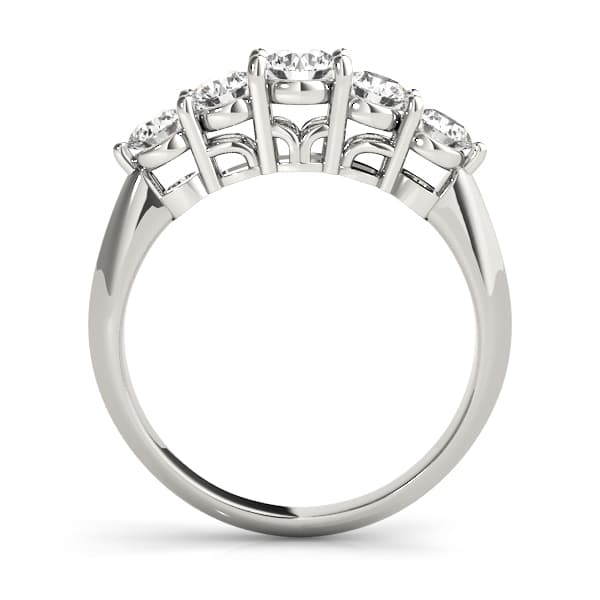 Prong Set Wedding Bands (1/2 ct. tw.), Side view in white gold or platinum