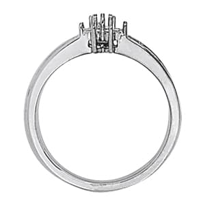 Diamond Fashion Cluster (1/4 ct. tw.), Side view in white gold or platinum