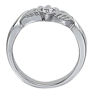 Religious Claddagh Ring (0.03 ct. tw.), Side view in white gold or platinum