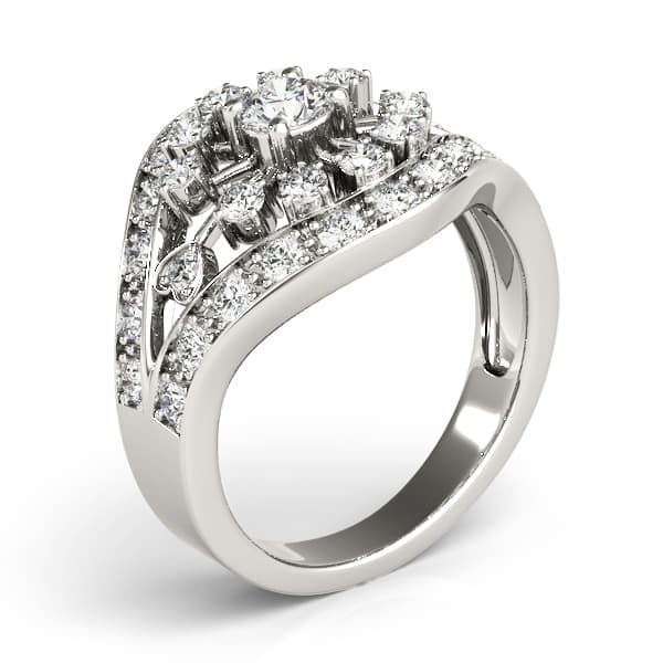Diamond Fashion Right Hand Rings (0.4 ct. tw.), Angle view in white gold or platinum