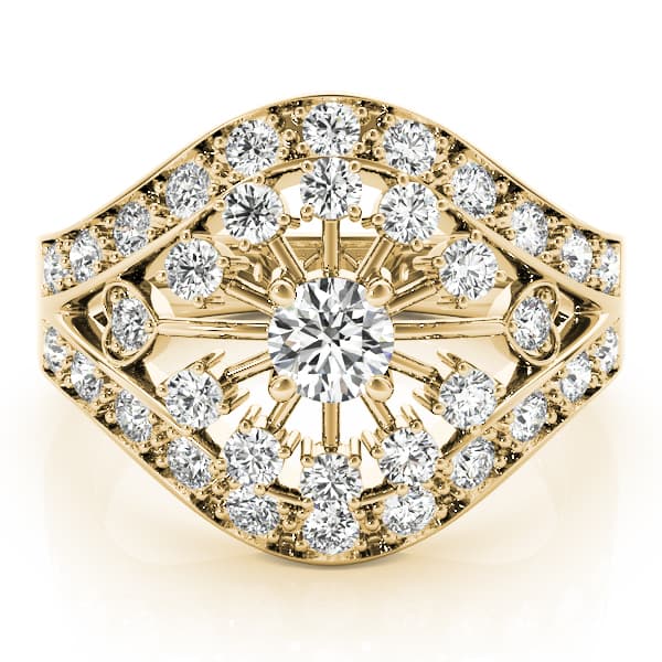 Diamond Fashion Right Hand Rings (0.52 ct. tw.), On hand view in yellow gold