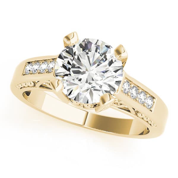 Antique Engagement Ring, style 82495, Front view in yellow gold