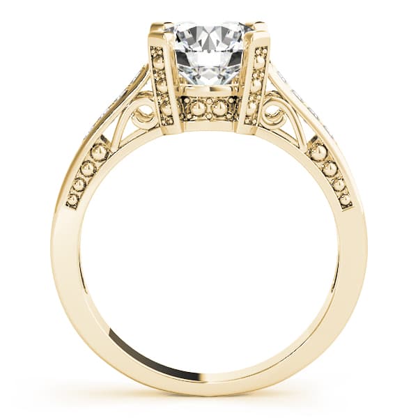 Antique Engagement Ring, style 82495, Side view in yellow gold