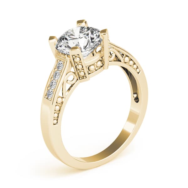 Antique Engagement Ring, style 82495, Top view in yellow gold