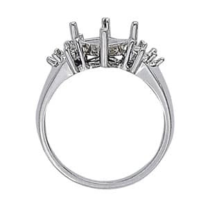 Princess & Cushion Gemstone Ring (0.3 ct. tw.), Side view in white gold or platinum