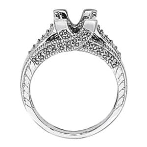 Princess & Cushion Gemstone Ring (0.27 ct. tw.), Side view in white gold or platinum