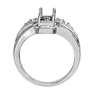 Emerald Gemstone Ring (0.1 ct. tw.), Side view in white gold or platinum