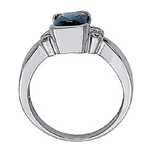 Emerald Gemstone Ring (0.16 ct. tw.), Side view in white gold or platinum