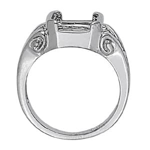 Emerald Gemstone Ring (0.04 ct. tw.), Side view in white gold or platinum