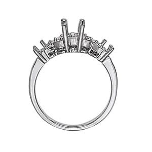 Vintage Inspired Floral Color Rings (0.18 ct. tw.), Side view in white gold or platinum