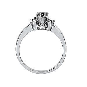 Oval Gemstone Ring (0.16 ct. tw.), Side view in white gold or platinum
