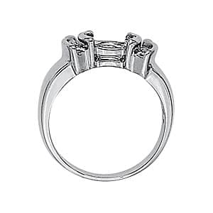 Oval Gemstone Ring (0.18 ct. tw.), Side view in white gold or platinum