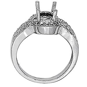 Oval Gemstone Ring (0.54 ct. tw.), Side view in white gold or platinum
