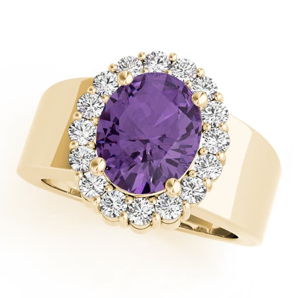 Oval Gemstone Ring (5/8 ct. tw.), Front view in yellow gold