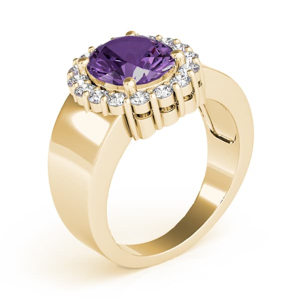 Oval Gemstone Ring (5/8 ct. tw.), Angle view in yellow gold