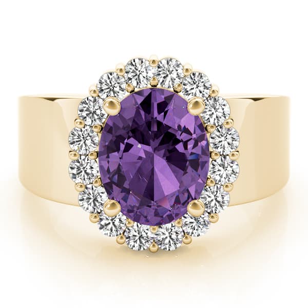 Oval Gemstone Ring (5/8 ct. tw.), On hand view in yellow gold