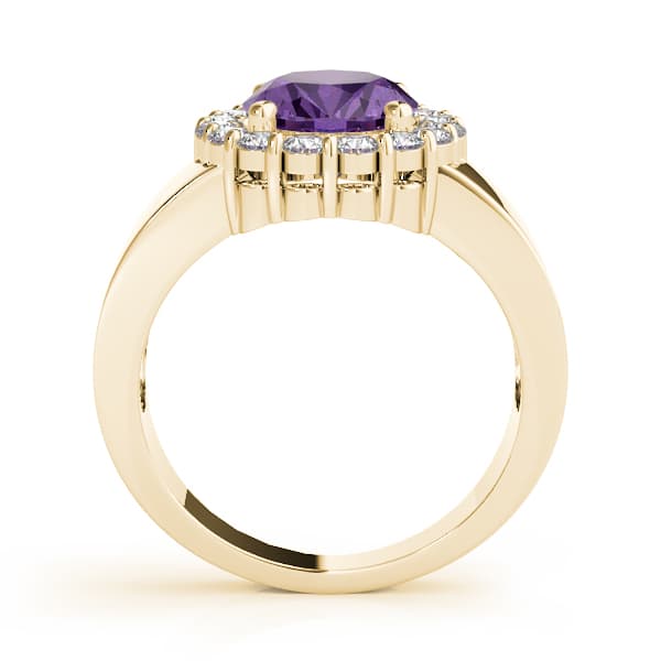 Oval Gemstone Ring (5/8 ct. tw.), Side view in yellow gold