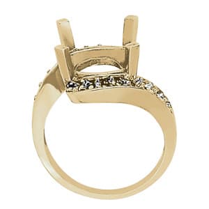 Oval Color Ring (1/3 ct. tw.), Side view in white gold or platinum
