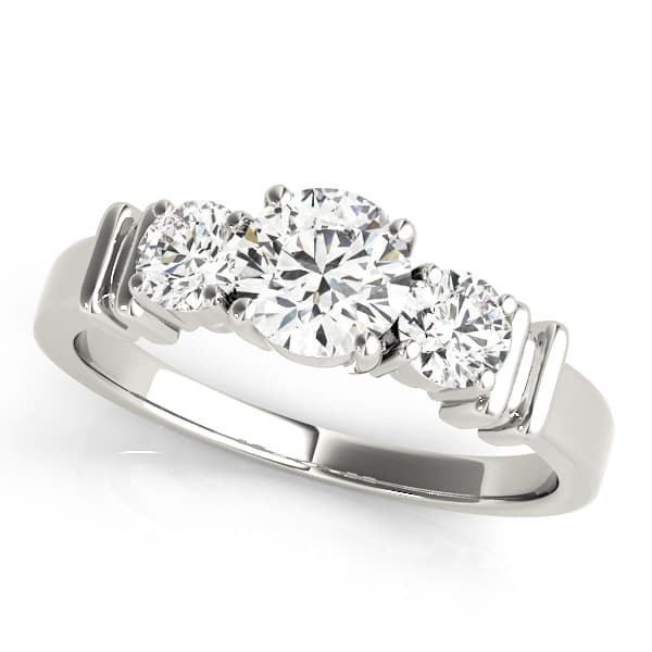3-Stone Round Engagement Ring — style 82564 in 10k White Gold