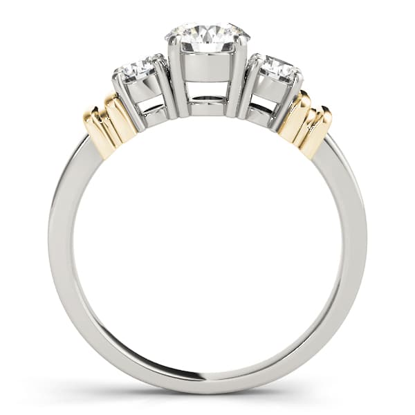 3-Stone Round Engagement Ring, style 82564, Side view in yellow gold
