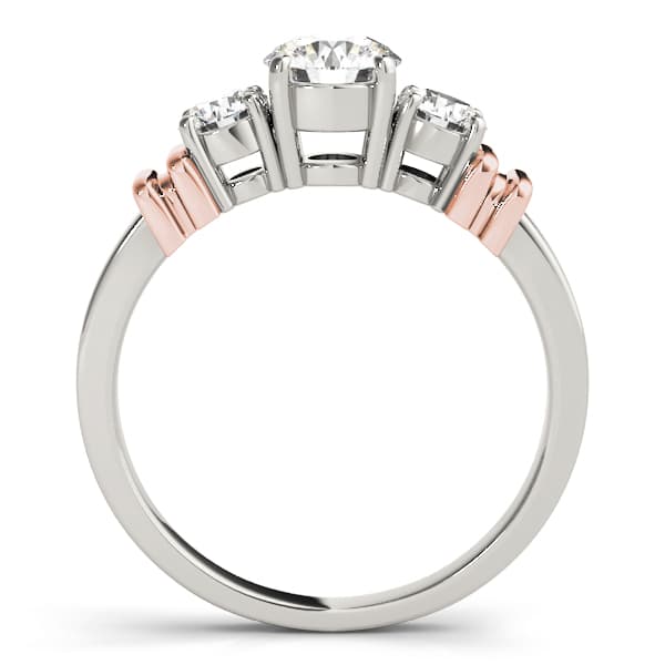 3-Stone Round Engagement Ring, style 82564, Side view in rose gold