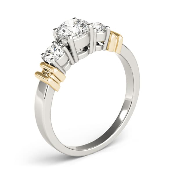 3-Stone Round Engagement Ring, style 82564, Top view in yellow gold