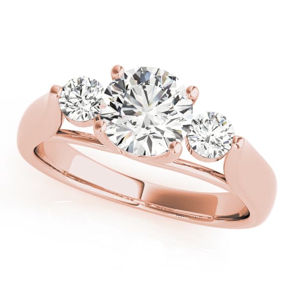 3-Stone Trellis Engagement Ring, style 82565, Front view in rose gold