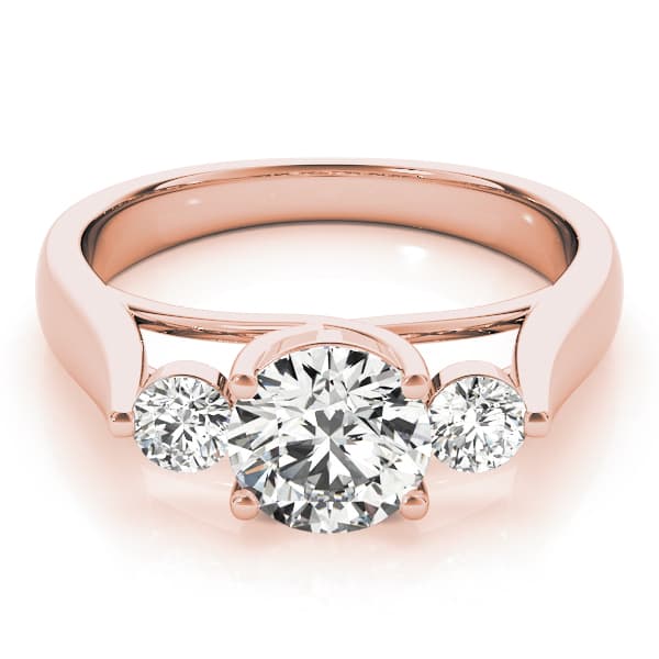 3-Stone Trellis Engagement Ring, style 82565, On hand view in rose gold