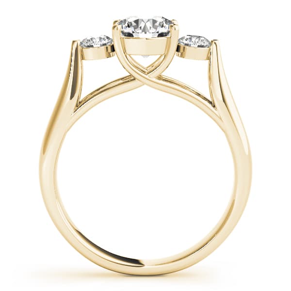 3-Stone Trellis Engagement Ring, style 82565, Side view in yellow gold