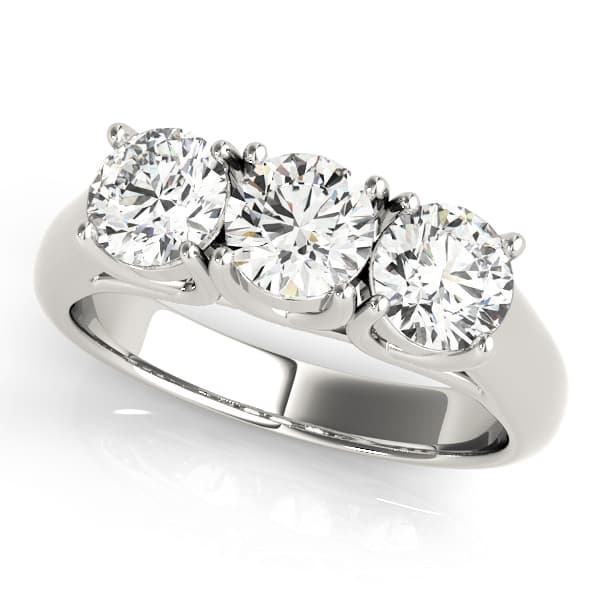 3-Stone Trellis Engagement Ring — style 82566 in 10k White Gold
