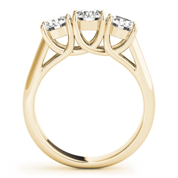 3-Stone Trellis Engagement Ring, style 82566, Side view in yellow gold