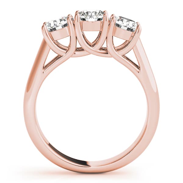3-Stone Trellis Engagement Ring, style 82566, Side view in rose gold