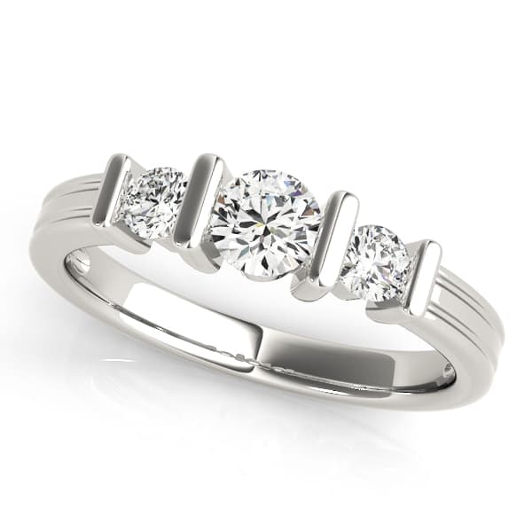 ENGAGEMENT RINGS 3 STONE ROUND — style 82567 in 10k White Gold