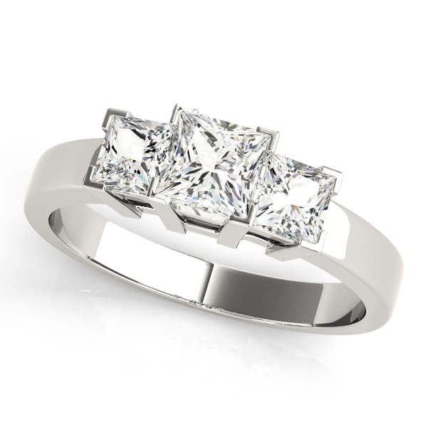3-Stone Princess Cut Engagement Ring — style 82570 in 10k White Gold