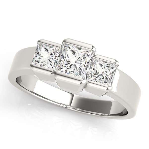 ENGAGEMENT RINGS 3 STONE PRINCESS — style 82572 in 10k White Gold