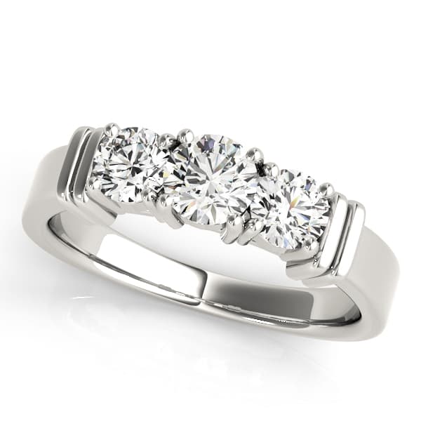 3-Stone Round Engagement Ring — style 82577 in 10k White Gold