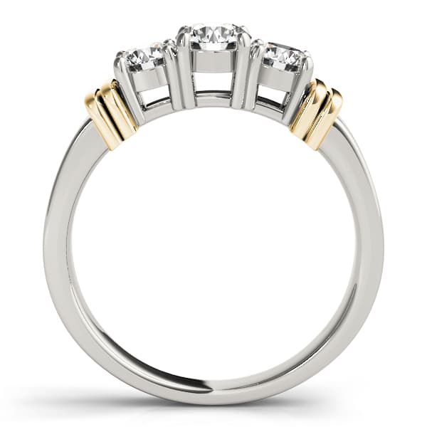 3-Stone Round Engagement Ring, style 82577, Side view in yellow gold