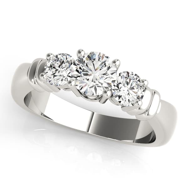 ENGAGEMENT RINGS 3 STONE ROUND — style 82579 in 10k White Gold