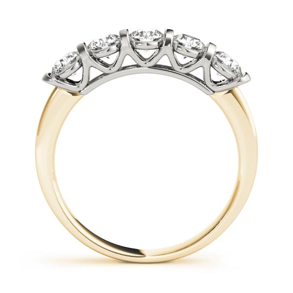 Bar Set Wedding Band (1/2 ct. tw.), Side view in yellow gold