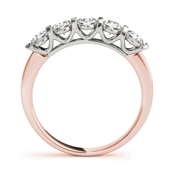 Bar Set Wedding Band (1 ct. tw.), Side view in rose gold