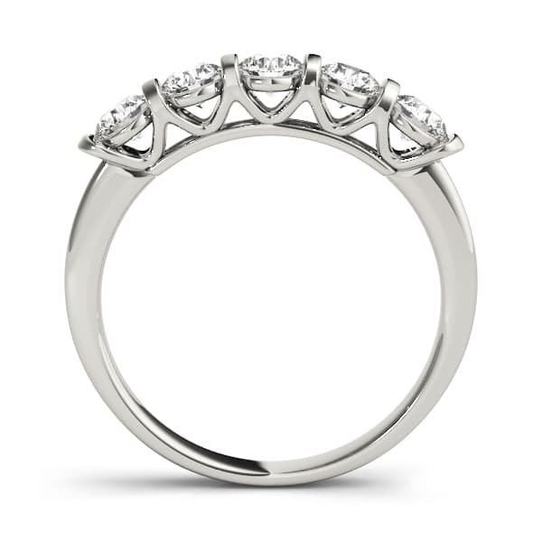 Bar Set Wedding Band (1/2 ct. tw.), Side view in white gold or platinum