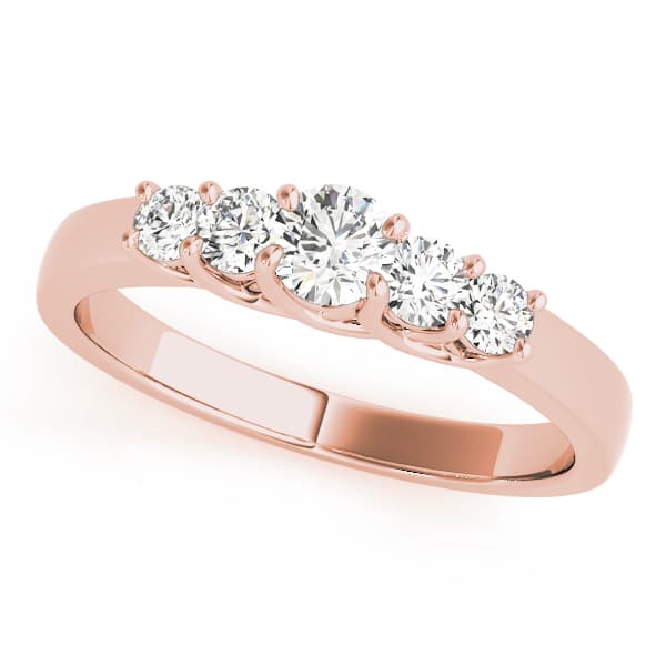 Prong Set Trellis Wedding Band (0.4 ct. tw.), Front view in rose gold