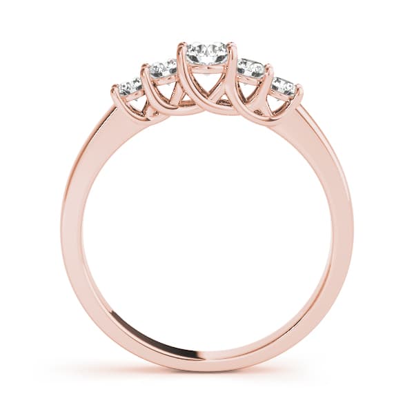 Prong Set Trellis Wedding Band (0.4 ct. tw.), Side view in rose gold