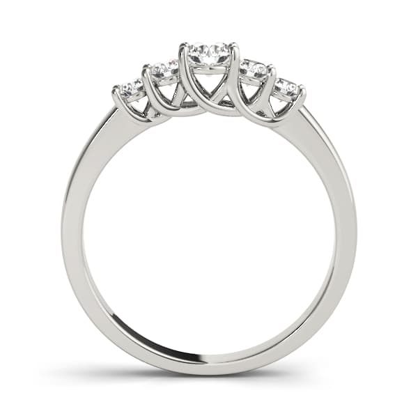 Prong Set Trellis Wedding Band (1/4 ct. tw.), Side view in white gold or platinum