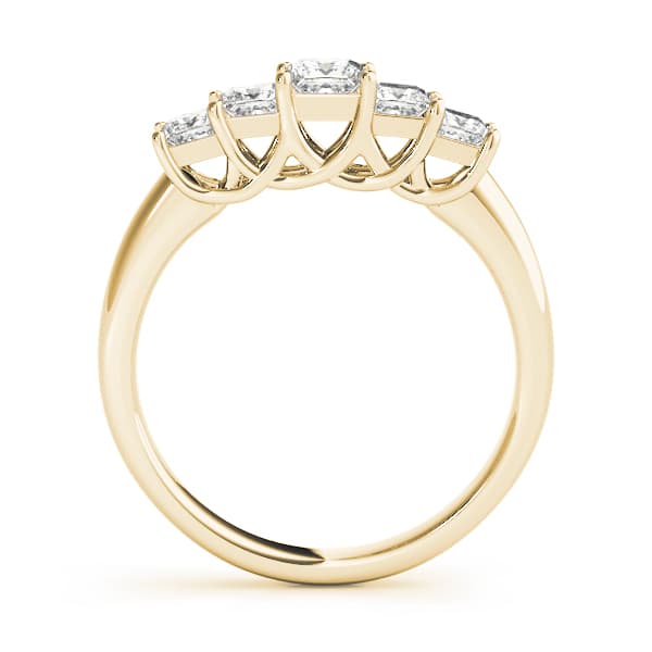 Fancy Shape Princess Wedding Band (1/4 ct. tw.), Side view in yellow gold