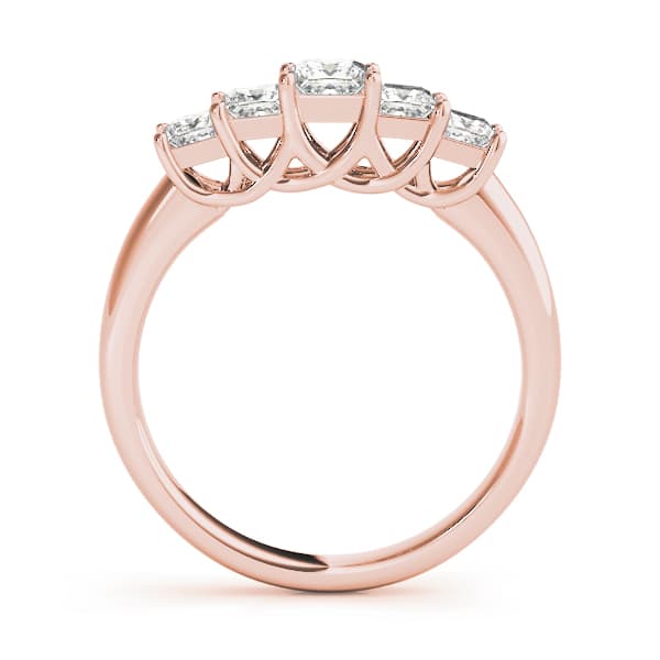 Fancy Shape Princess Wedding Band (1/4 ct. tw.), Side view in rose gold