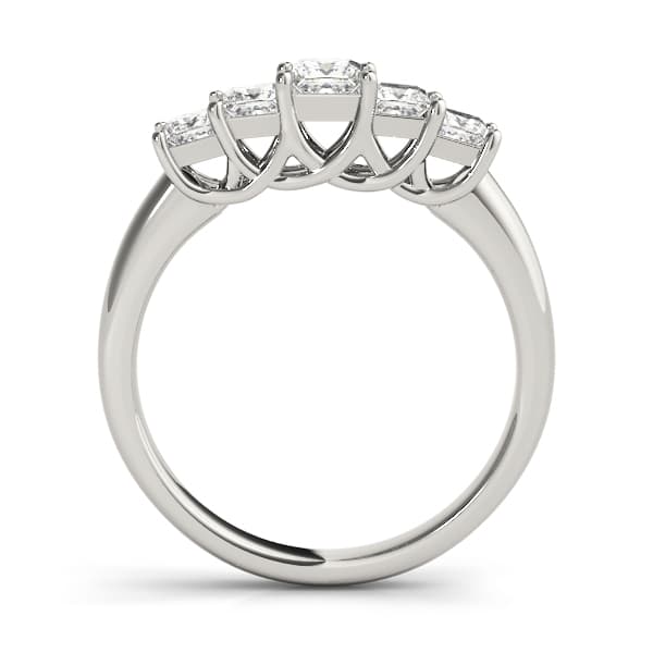 Fancy Shape Princess Wedding Band (0.45 ct. tw.), Side view in white gold or platinum