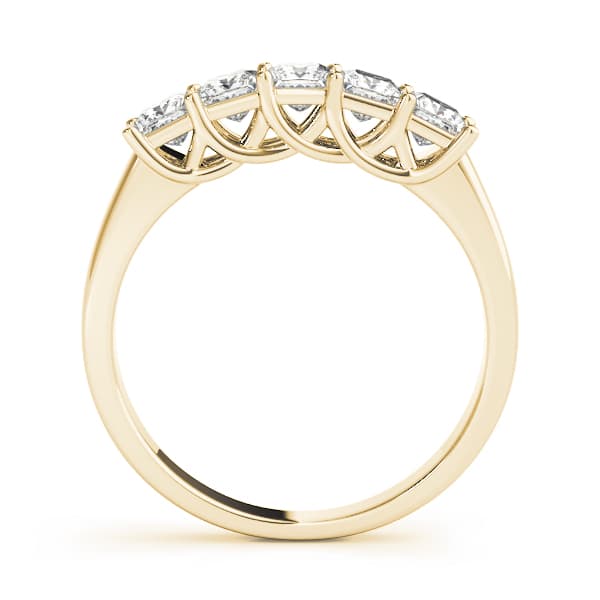 Fancy Shape Trellis Princess-Cut Wedding Band (1/4 ct. tw.), Side view in yellow gold